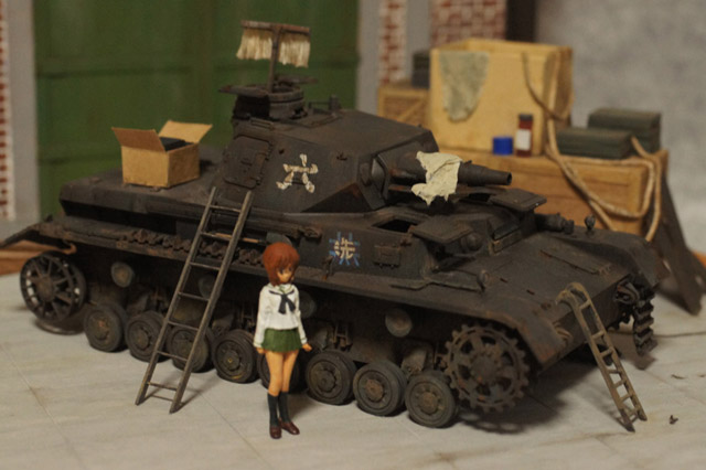 出戻り】模型戦車道 第１話格納庫ジオラマの製作【８】