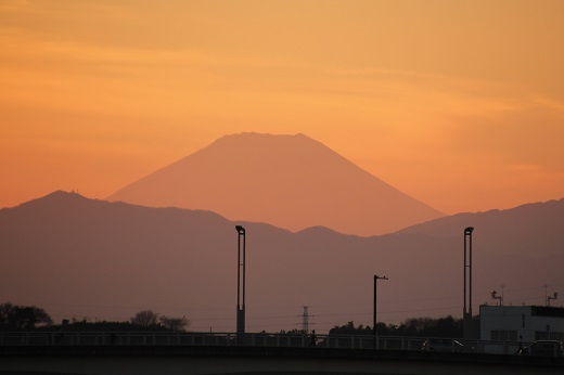 正月２日の夕焼けの富士山２