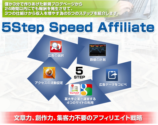 5Step Speed Affiliete(5ｽﾃｯﾌﾟｽﾋﾟｰﾄﾞｱﾌｨﾘｴｲﾄ)PPC