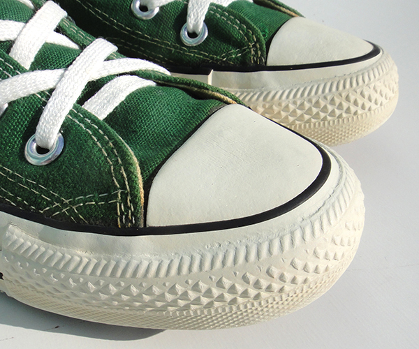 80年代 USA製あて布 コンバース オールスターHi 緑 US:7.5 靴
